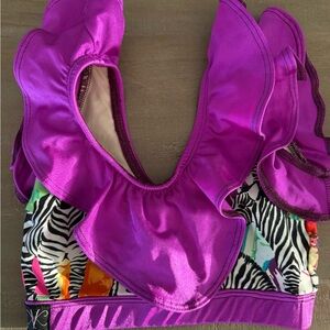 Kandi Kouture Zebra and Purple Dance Top CM